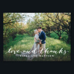 Love and Thanks Simple Script Full Bleed Photo<br><div class="desc">Showcase your favourite photo with this stylish print that says "love and thanks" in a pretty script.</div>