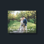 Love and Thanks Simple Script Full Bleed Photo Canvas Print<br><div class="desc">Showcase your favourite photo and say thanks with this stylish poster that says "love and thanks" in a pretty script.</div>