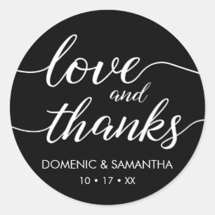 Love and Thanks Sticker • elegant script • wedding