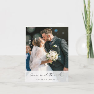 Love and Thanks Two Photo Wedding Thank You Card