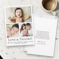 Love and Thanks Typography Baby Photo Birth