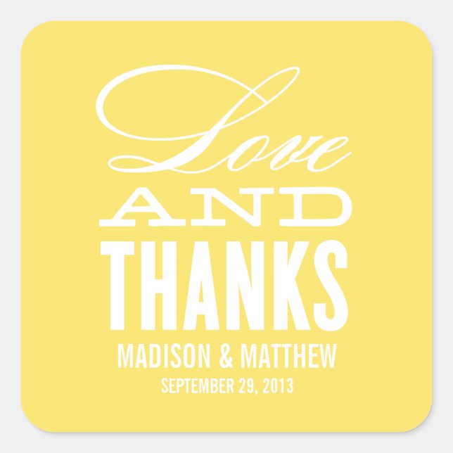 LOVE AND THANKS | WEDDING FAVOR LABELS (Front)