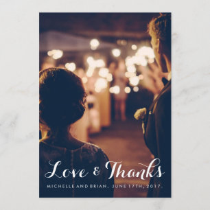 Love and Thanks Wedding Photo Thank You Card