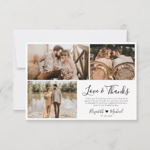 Love and Thanks Wedding Photo Thank You Card