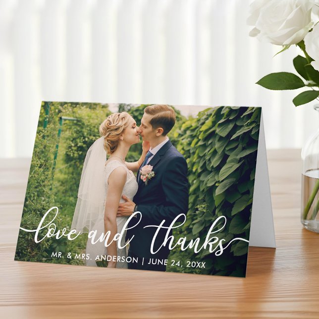 Love and Thanks | Wedding Photo Thank You Fold (Customize to add text to inside of card.)