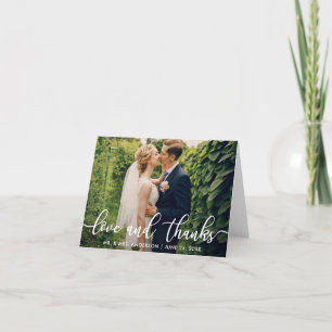 Love and Thanks   Wedding Photo Thank You Note