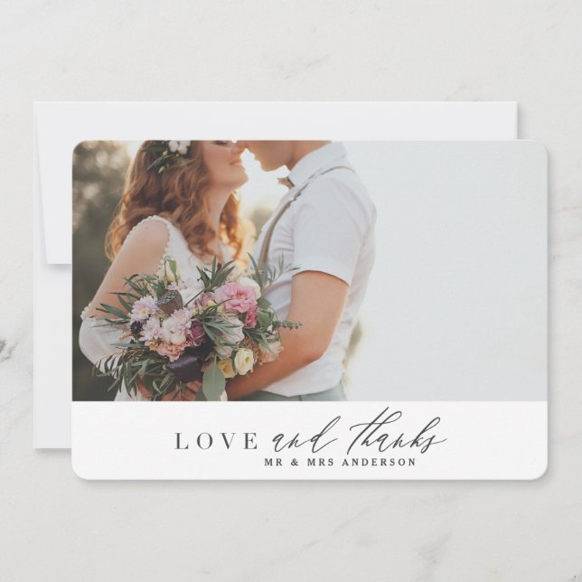 Love and thanks wedding thank you card (Front)