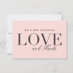 Love and thanks wedding thank you card
