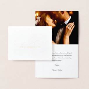 Love And Thanks Wedding Thank You Photo Foil Card