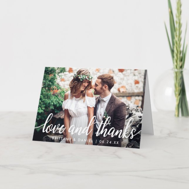 Love and Thanks Wedding Thank You Photo Fold (Front)