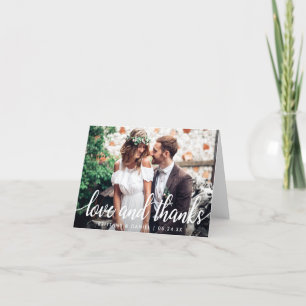 Love and Thanks Wedding Thank You Photo Note