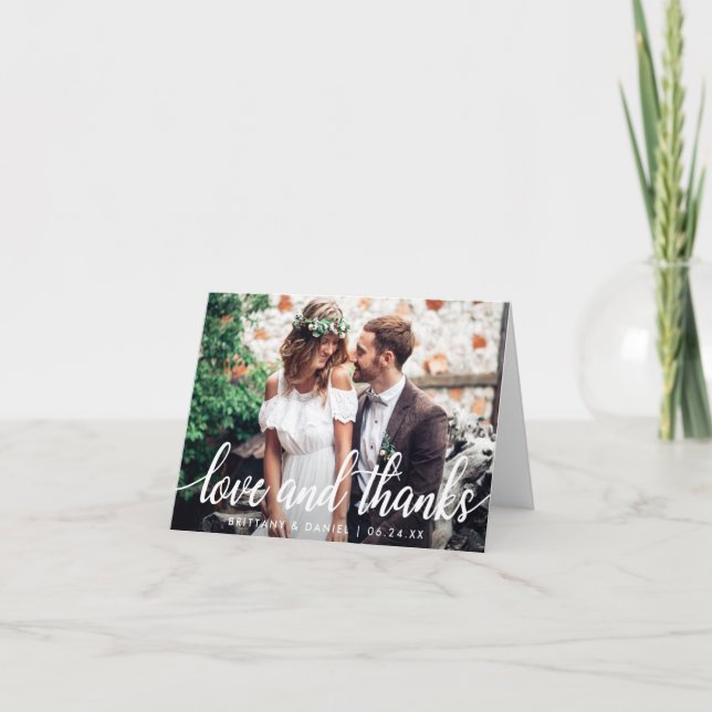 Love and Thanks Wedding Thank You Photo Note (Front)