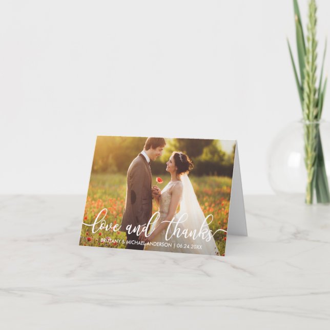 Love and Thanks Wedding Thank You Photo Note (Front)