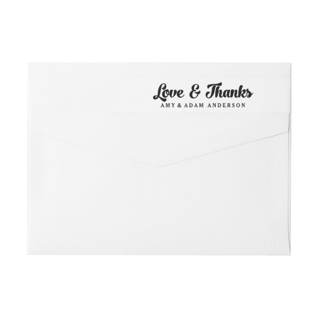 Love and Thanks Wedding Wraparound Address Label (Back)