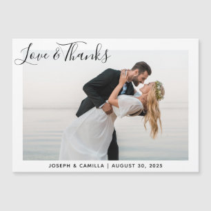 Love and Thanks Whimsical Wedding Magnetic Card
