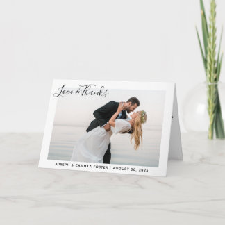 Love and Thanks Whimsy Wedding Photo Thank You Card
