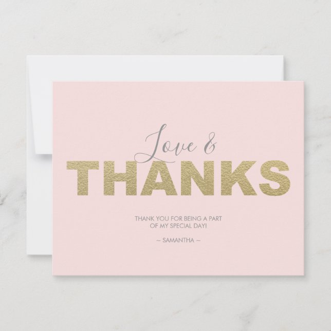 Love and Thanks X and O Thank You Card (Front)