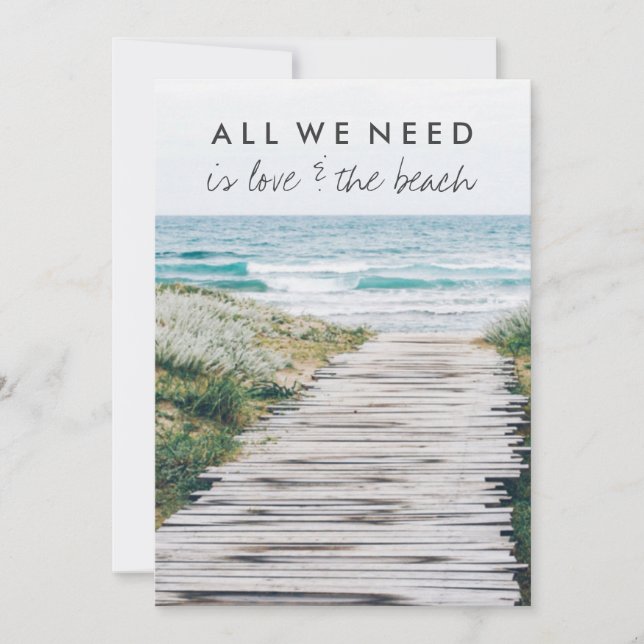 Love and the Beach Eloped Wedding Reception Invitation (Front)