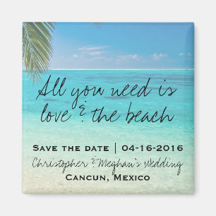 Love and The Beach Wedding Save Date Magnets