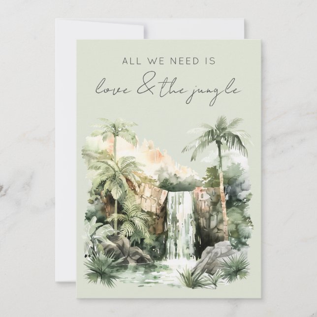 Love and the Jungle Eloped Wedding Announcement (Front)