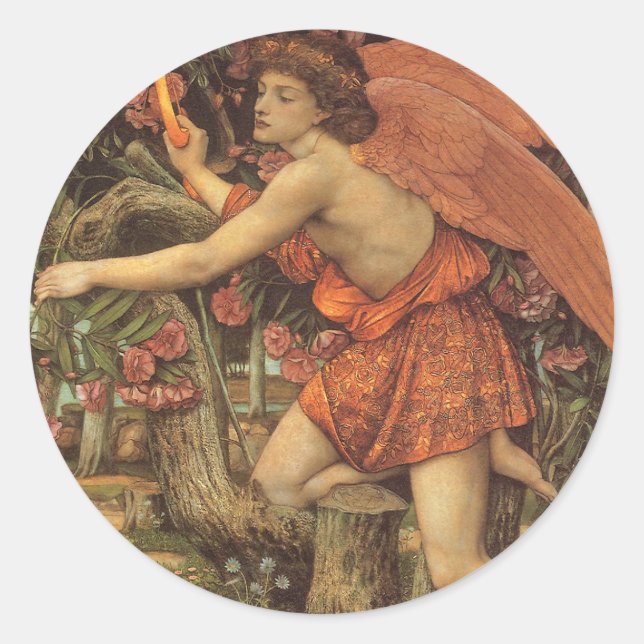 Love and the Maiden by John Stanhope Classic Round Sticker (Front)