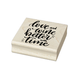 Love and Wine Quote Rubber Stamp