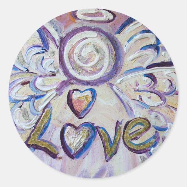 Love Angel Inspirational Word Art Autocollants per (Devant)