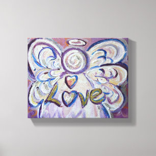 Love Angel Word Art Painting Wrapped Canvas