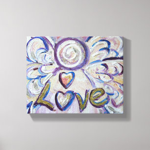 Love Angel Word Art Painting Wrapped Canvas