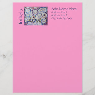 Love Angel Word Custom Letterhead Stationery Set