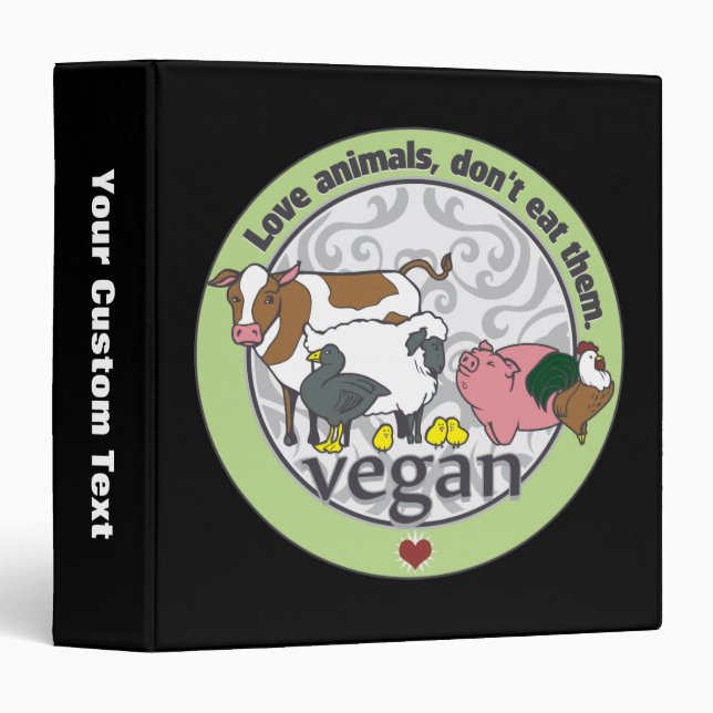 Love Animals Dont Eat Them Vegan Binder (Front/Spine)