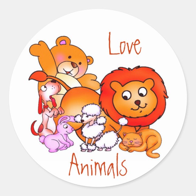 Love Animals Sticker (Front)