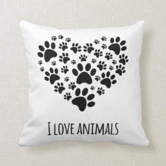 Love animals throw pillow