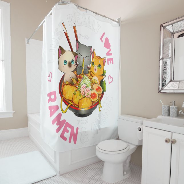 Love Anime and Ramen Japanese Noodles Neko Kawaii (In Situ)