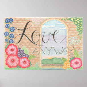 Love Anyway Floral Wall Art