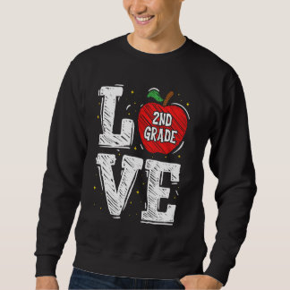 LOVE Apple 2nd Grade Teacher Student School Sweatshirt