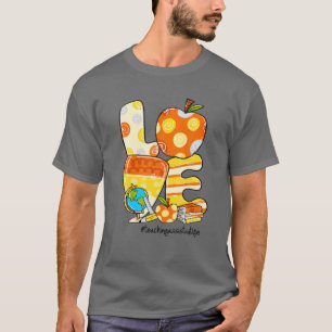 LOVE Apple Candy Corn Teaching Assistant Life Fall T-Shirt