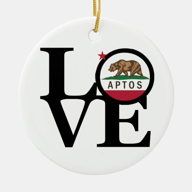 LOVE Aptos Ceramic Ornament (Front)