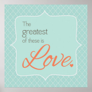 Love aqua and coral wall art