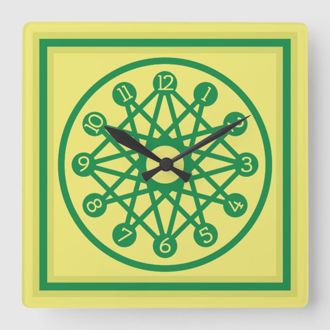 LOVE ARAB GEOMETRIX BY MASANSER SQUARE WALL CLOCK (Front)