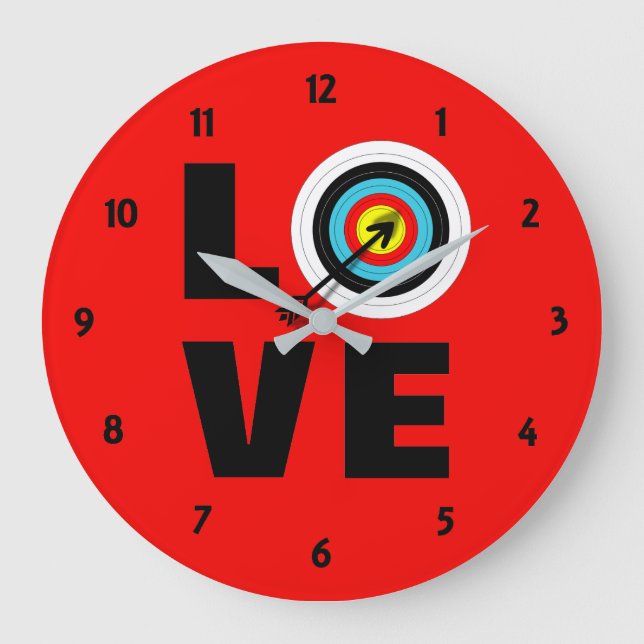 Love Archery Sport Target Board Cool Graphic Large Clock (Front)