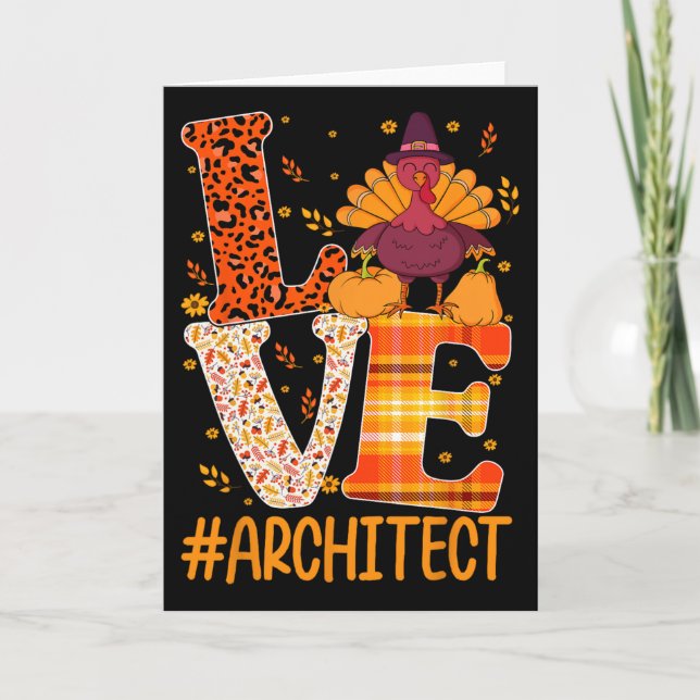 Love Architect Turkey Architectural Engineer Thank Card (Front)