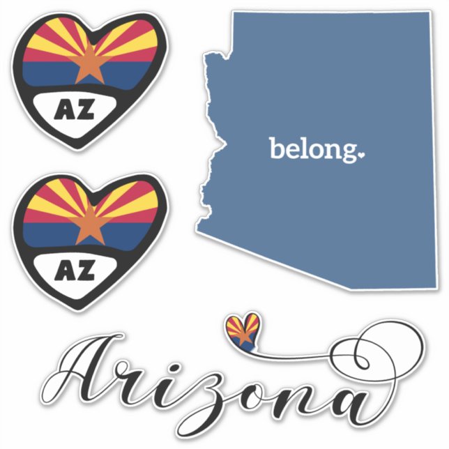 Love Arizona 3 Designs, Die Cut Stickers (Devant)