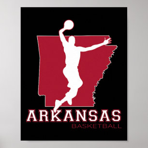 Love Arkansan Hoops Fan Arkansas State Silhouette  Poster
