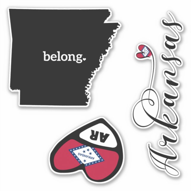 Love Arkansas, 3 Different Designs, Die Cut (Front)