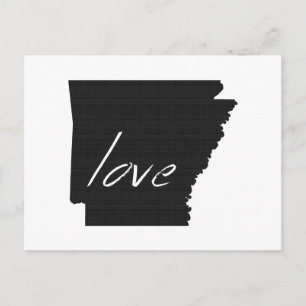 Love Arkansas Map Shaped Antique Black Chalkboard Postcard
