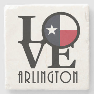 LOVE Arlington Texas Stone Coaster