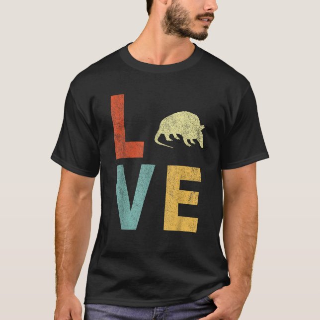 Love Armadillo Lover Funny Armadillo Quote Retro T-Shirt (Front)