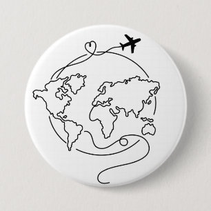 🌍 Love Around the World ✈️ 3 Inch Round Button