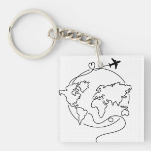 🌍 Love Around the World ✈️ Keychain